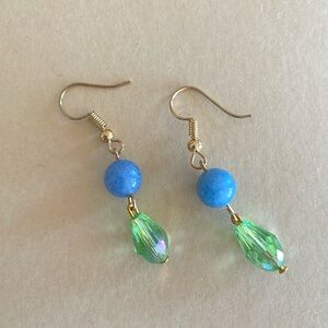 Elegant Blue and Green Dangle Earrings